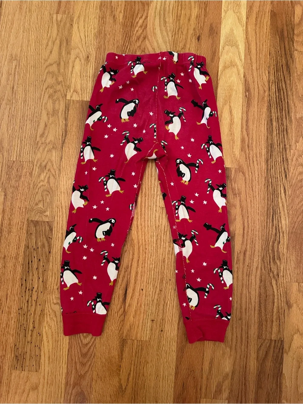 Hanna Andersson Size 110 5t Penguin Party Long John Pajama Set Red Holiday